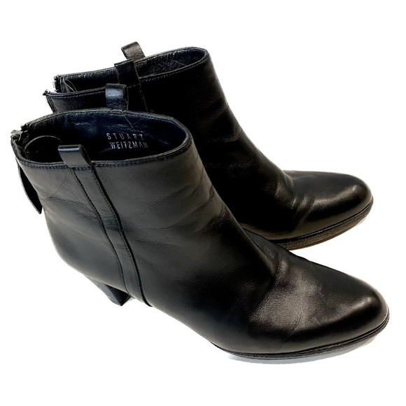 Mint Stuart Weitzman Black Leather Boots Size 6 M - Picture 5 of 14